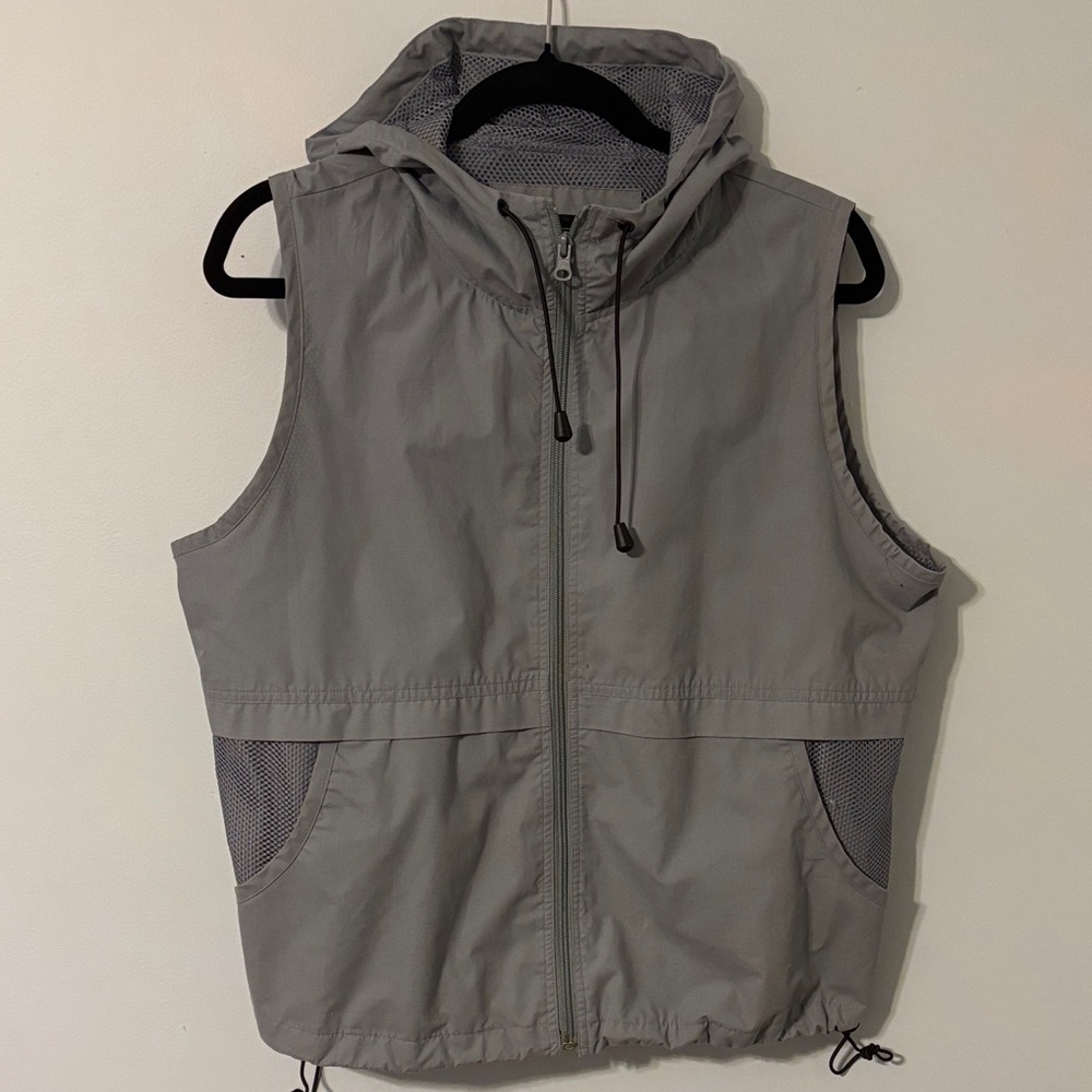 Fu Da Gray Hooded Outdoor Vest
